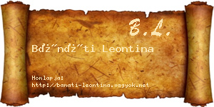 Bánáti Leontina névjegykártya